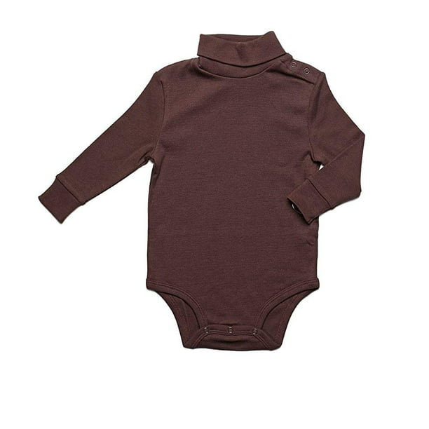 Leveret Baby's Toddlers Brown Solid Turtleneck Bodysuit 100% Cotton 6M-2Y